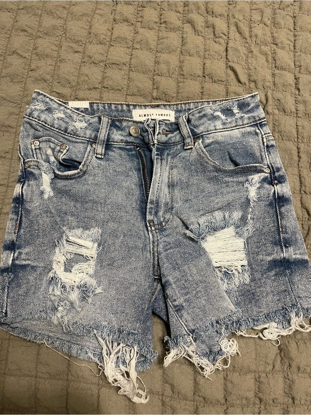 Almost Famous Light Blue Distressed Denim Cutoff Shorts